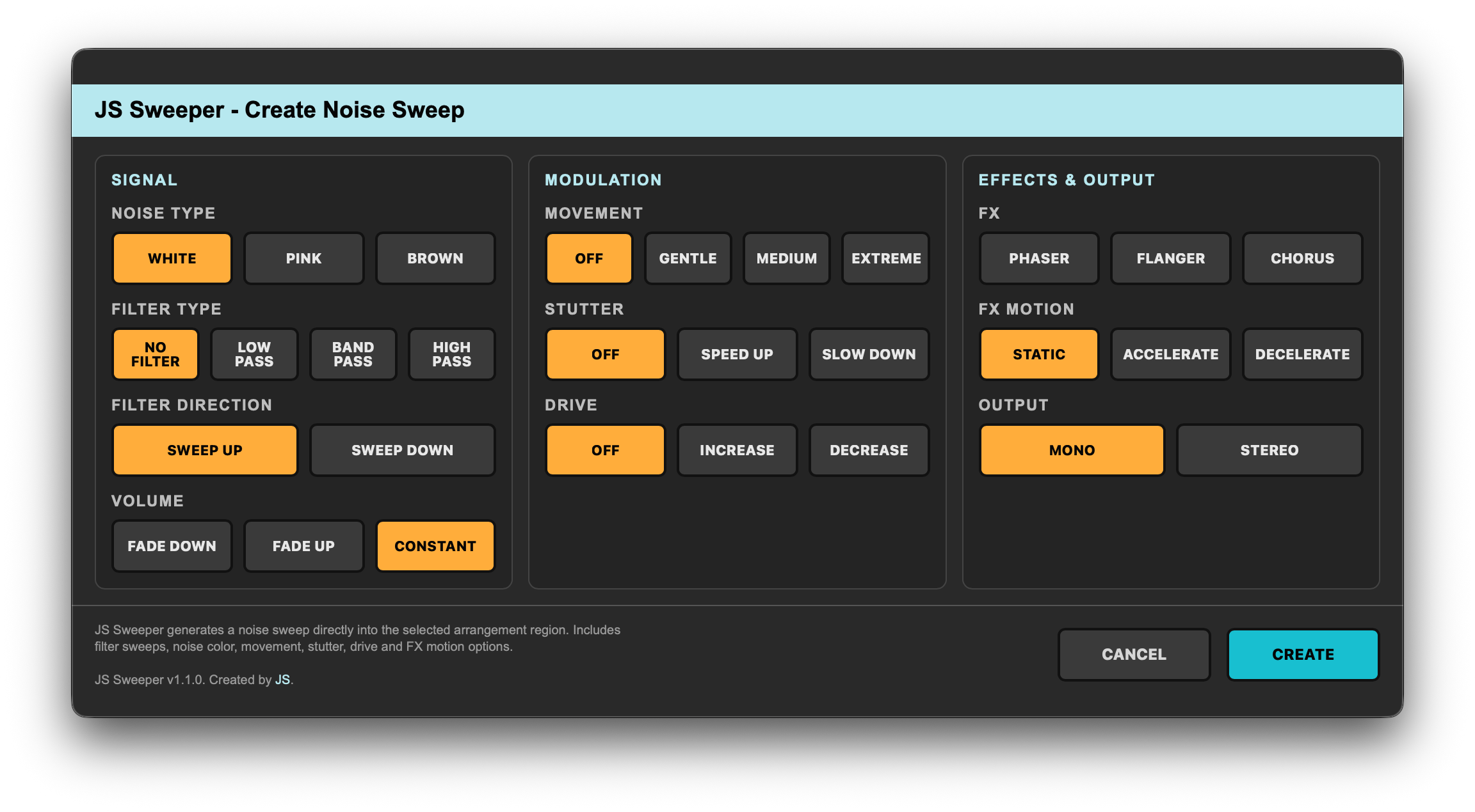 JS Sweeper - Ableton Extension